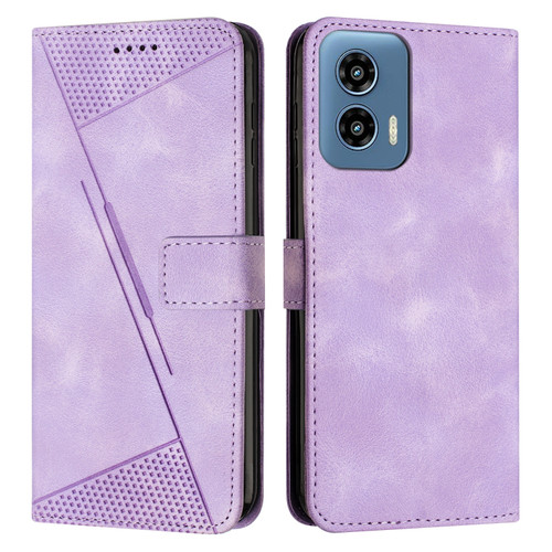 Moto G 5G 2024 Dream Triangle Leather Phone Case with Lanyard - Purple